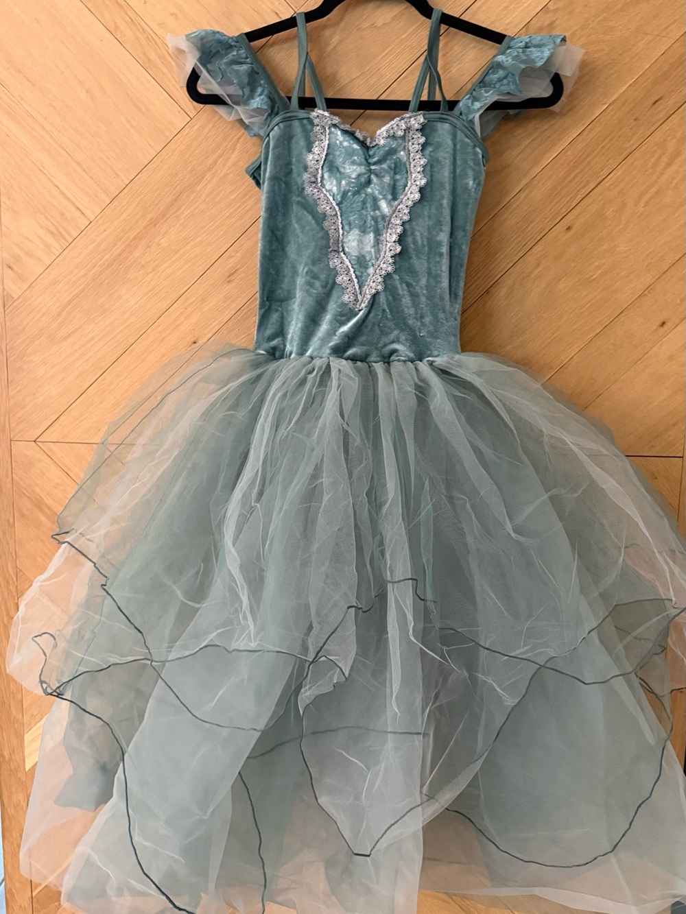 Weissman Teal Velvet & Tulle Ballet Costume Dress